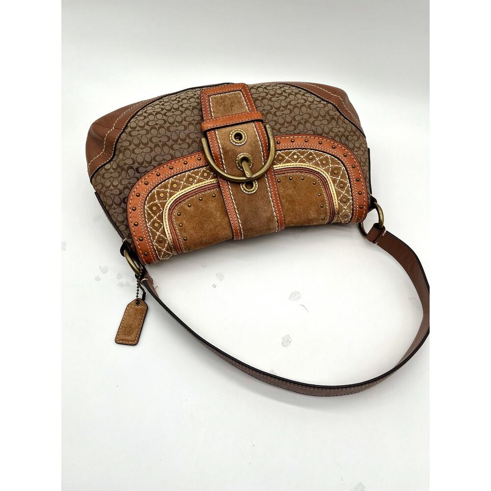 COACH SOHO Y2K Signature Studded Suede and Leather, Micro C, RARE - Picture 5 of 14